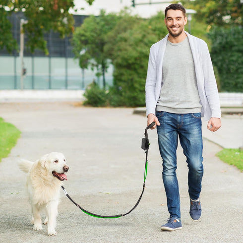 6 ft. Bungee Dog Leash - Heavy Duty with 4 Traffic Handles, Mighty Carabiner Clip, Ultra Reflective for Large Dogs