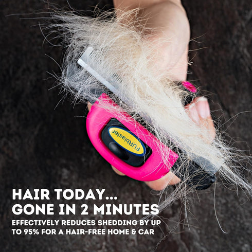 DakPets Stainless Steel Pet Deshedding Tool - Grooming Brush for Cats and Dogs, Pink, 4 inches.