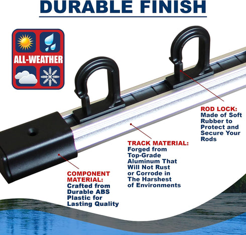 Rush Creek Creations Fishing Rod Holder for 10 Rods - Vertical/Horizontal Rack for Garage Organization