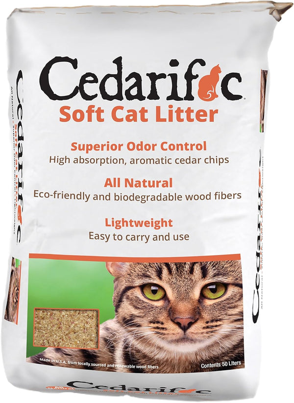 Northeastern Products Cedarific Natural Cedar Chips Cat Litter, 50 Liter Bag