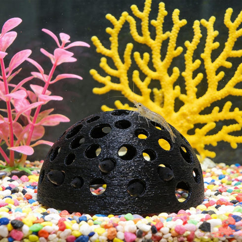 Generic Porous Shrimp Cave, Dome Underground Shelter, Fish Tank Cave for Aquarium Habitat, Freshwater Saltwater