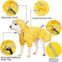 Blueberry Pet 14" Lightweight Waterproof Dog Raincoat with Hood & Harness Hole, Sunflower Yellow, Outdoor Jacket for