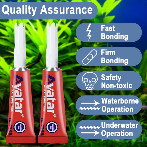 3 PCS Aquarium Glue, Safe Quick-Drying Coral Glue for Aquatic Plants, Moss, Coral, Stones, Fresh and Salt Water