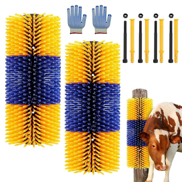 TAGYSH 2PCS Livestock Scratch Brushes, Horse Scratcher Full Massage Brush Kit, Relieve Itching