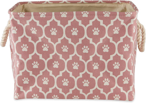 Bone Dry 6192 Pet Storage Collection - Medium Rectangle Lattice Paw Print, Rose