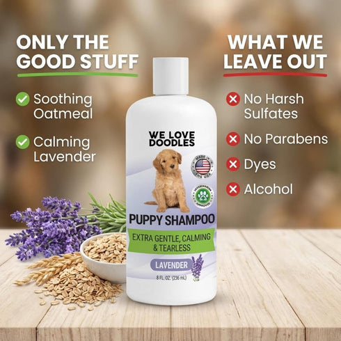 8oz Puppy Shampoo & Conditioner | Made in USA | Tear Free | Best Shampoo for Puppies | Sensitive & Itchy Skin Wash |
