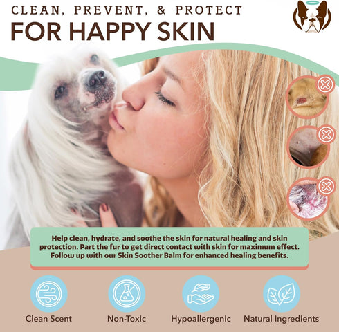 Natural Dog Company Skin Soother Wipes, 50 Count, Hypoallergenic Formula, Dog Moisturizer, Grooming Wipes, Itch Relief