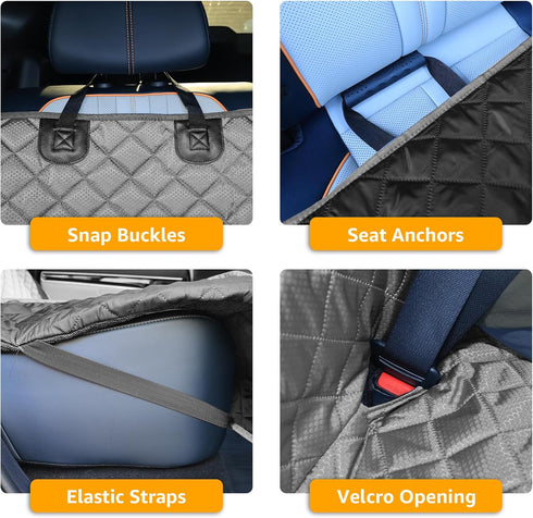 F150/Chevrolet 1500/Ram 1500/GMC 1500, PETICON Dog Car Seat Covers for Truck Ford Silverado Sierra Waterproof Pet Back