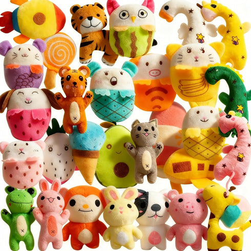 Kyatico 30 Pcs Dog Squeaky Toys, Cute Plush Small Dog Toys with Squeakers,Interactive