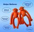 Puppy Chew Toys 2-Pack for Small/Medium Dogs, Rubber Monkey Teething Toys for Fetch