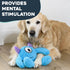 Flourish Pets 3 in 1 Dog Chew Toys for Aggressive Chewers, Non-Toxic, Long-lasting Plush Toys, Small, Blue Monster