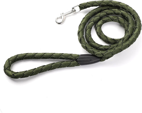 uxcell Dog Pet Leash Rope, Nylon 5 Feet Padded Handle Leash for Medium Large Dogs, Army Green