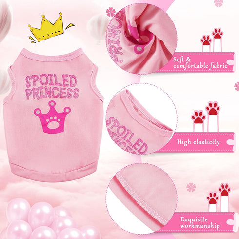 8 Pieces Pet Shirts Printed Puppy Soft Dog Shirt Pullover T for Valentine's Day, Small for Dogs and Cats