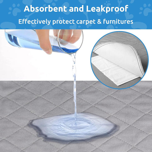 34"x52" (2 Pack) Washable Reusable Dog Pee Pads, Absorbent & Waterproof Puppy Training Pad for Crate, Playpen & Carpet