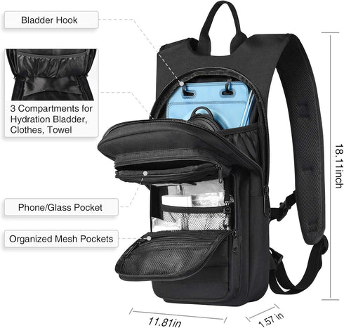 NOOLA Hydration Backpack with 3L TPU Water Bladder, Tactical Molle Pack for Hiking, Biking, Running, Climbing