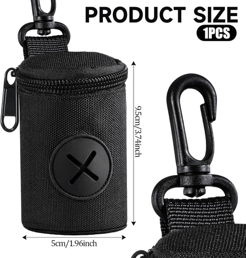 Vin Beauty Dog Poop Bag Holder for Leash, Durable Fabric Poop Bag Dispenser with Zipper, Soft Pet Waste Bags Pouch