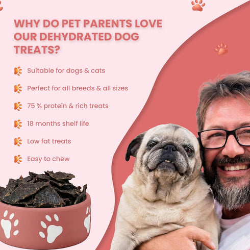 USA(4oz) Ruff Town Dog Treats - Human Grade Beef Heart | Dehydrated Single Ingredient | High Protein, Low Fat