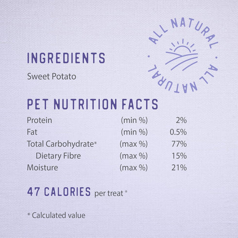 Pack 28oz/795G Caledon Farms Value Sweet Potato Chews Dog Treats