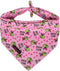 ARING PET Bee Dog Bandanas, Spring Yellow Pink Bees Pet Bandana Scarf