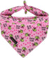 ARING PET Bee Dog Bandanas, Spring Yellow Pink Bees Pet Bandana Scarf