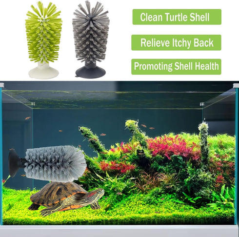 4 Pack Turtle Brush, Cleaning Brush with Suction Cup for Tank, Removes Aquatic Mud Dirt, Promotes Shell Health for