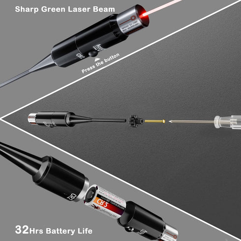 Professional Laser Bore Sighting Kit: Red Bore Sight with 50 Adapters for Multiple Caliber Bore Sighter