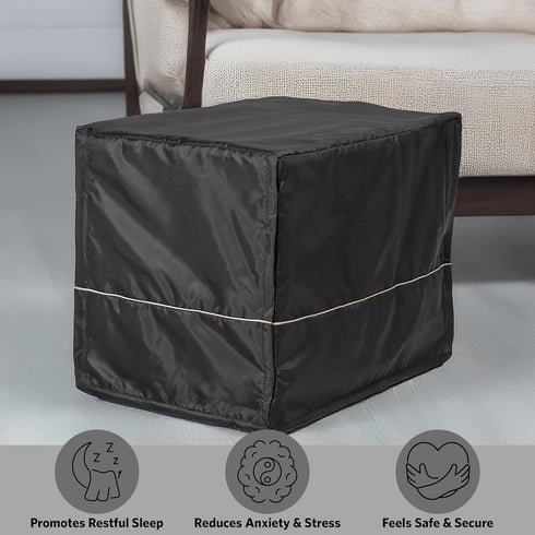 MidWest Homes for Pets Small Dog Crate Cover, Black Polyester, Fits Most 24-inch Crates, Reduces Barking & Chewing