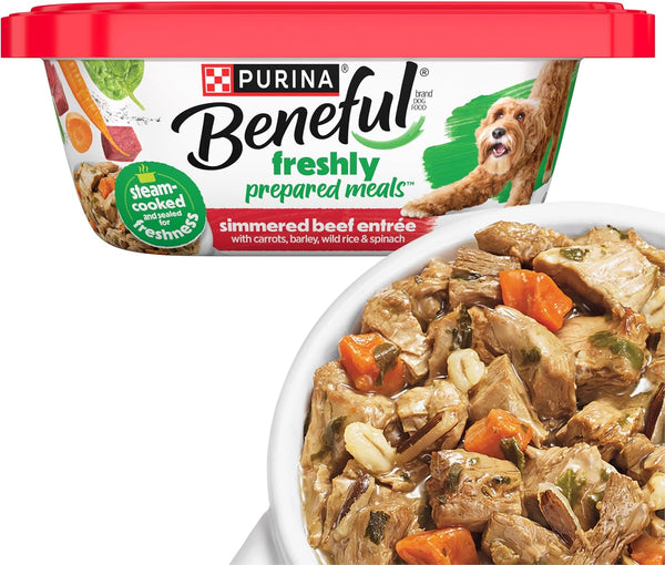 Purina Beneful Dog Food Freshly Prepared Meals Simmered Beef Entree with Carrots,