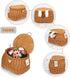 Kids Bike Basket Set, Handwoven Rattan Basket for Bike Scooter Tricycle with Lid and Shoulder Strap