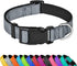 Reflective Dog Collar, Adjustable Soft Neoprene Padded Nylon Pet Collars with Buckle for Extra Large Dogs, Gray, XL
