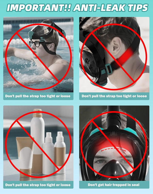 Set, Viginsul Mask Fins Snorkeling Gear for Adults, Full Face Snorkel Mask & Adjustable Swim Fins Snorkel Panoramic