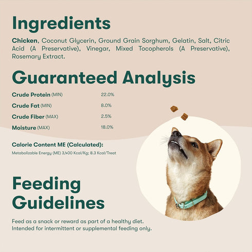 15oz Jinx Chicken Bites Jerky Dog Treats - Soft & Chewy, All Natural Dog Jerky Treats with Cage-Free Chicken - Pet
