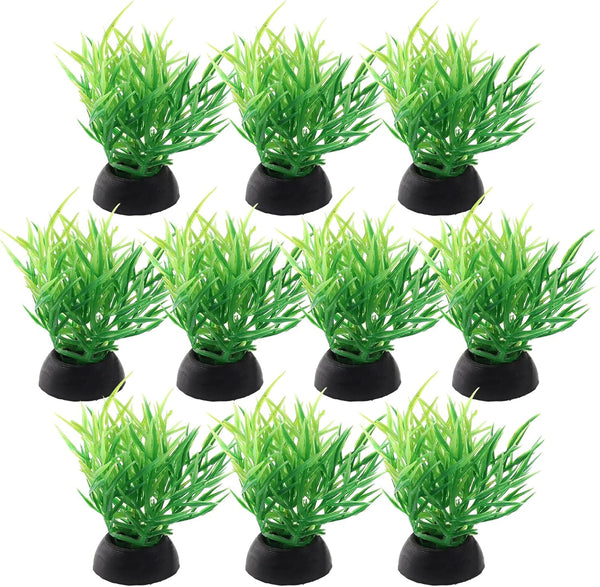 Green Aquarium Plant Ornaments 10Pcs Lifelike Plastic Fish Tank Foreground Grass for Water Tank Decorations