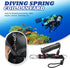 Scuba Diving Lanyard, Heavy Duty Stainless Steel Spring Coiled Lanyard with Quick Release Buckle and Dive Flag Webbing Strap for Cameras and Dive Lights