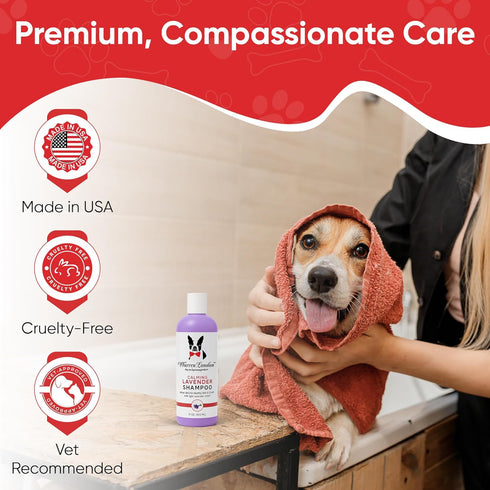 17 oz Warren London Calming Lavender Dog Shampoo | Softening Aloe Vera & Essential Oils for Dogs | Leaves Coat Silky