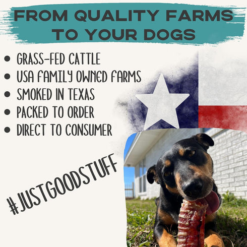 (1/2-2" (2 lbs)) JACK'S PREMIUM Beef Trachea -Thick Beef Dog Chews All Natural Made in USA One Ingredient Rawhide