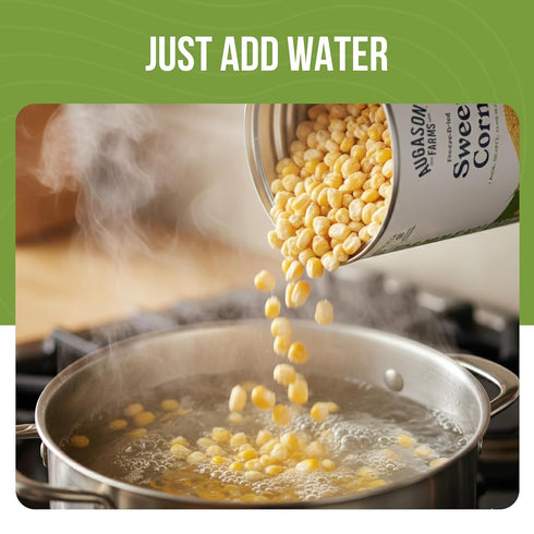 30 30 Augason Farms Freeze-Dried Sweet Corn Emergency Food Supply, Servings, Year Shelf Life, Great for Cooking, Side