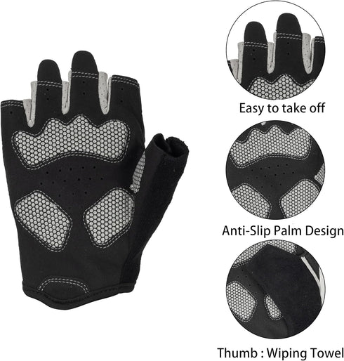 KorhLeoh Workout Gloves for Men Women, Anti Slip Breathable Weight Lifting Gloves for Gym Exercise, Cycling, Fitness