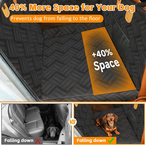 65LB, Large Dog Car Seat, Back Seat Extender for Dogs UP to Hard Bottom Car Back Seat Cover for Dogs Waterproof Dog