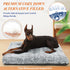 KISYYO XL Dog Bed, Deluxe Cozy Plush Fixable Dog Kennel Bed, Washable, 42 x 28 x 3 Inches, Grey