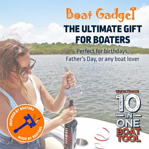 10-in-1 Boat Gadget Boat Tool - Must-Have Boat Accessory with Gas Cap Key, Fishing Line Cutter, Bottle Opener, Whistle