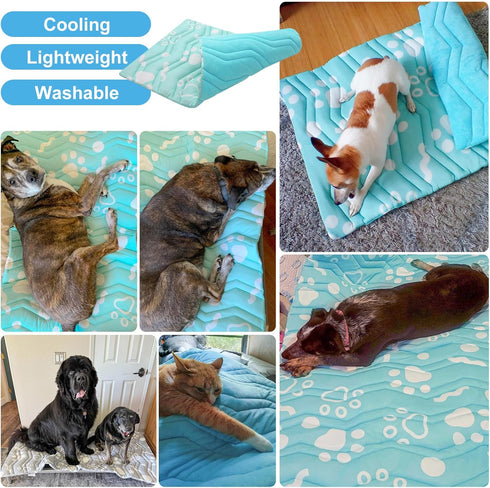 BEAUTYZOO Upgrade Extra Large Dog Cooling Mat, Reversible Self-Cooling Blanket, Machine Washable, 36"x23"