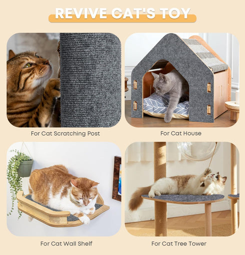 Trimmable Cat Scratching Mat, 78.7"x15.8" Self-Adhesive Cat Scratching Post Pad for Couch and Furniture