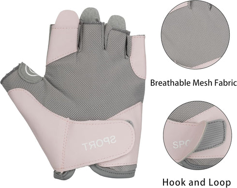 KorhLeoh Workout Gloves for Women Breathable Exercise Gloves for Weight Lifting Gym Training Cycling with Grip Cushion