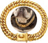 Gold Chain Dog Collar - 16MM 18K Gold Cuban Link with Secure Snap Buckle, Metal Collar for Small Pitbull (16MM, 22")