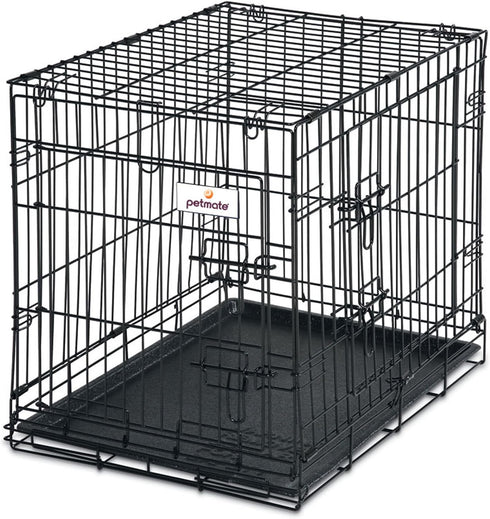 Petmate 19-Inch 2-Door Wire Kennel for Dogs Up to 15-Pound, Training Retreats for Indoor and Outdoor Use