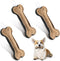 3 Pieces Leather Dog Toy - Bone Tug Toy with Strong Rope Handle for Aggressive Chewers, 6 Inch