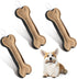 3 Pieces Leather Dog Toy - Bone Tug Toy with Strong Rope Handle for Aggressive Chewers, 6 Inch