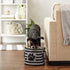 Bone Dry Pet Storage Collection, Striped Paw Patch Bin, Small Round, Black