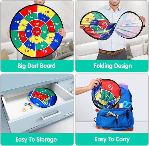 Set-29 inchs, 16 Summer 4-8, 3 4 5 6 7 8 9 10 11 Kids Dart Board Game Board Games with Stick Balls, Indoor Outdoor Toys
